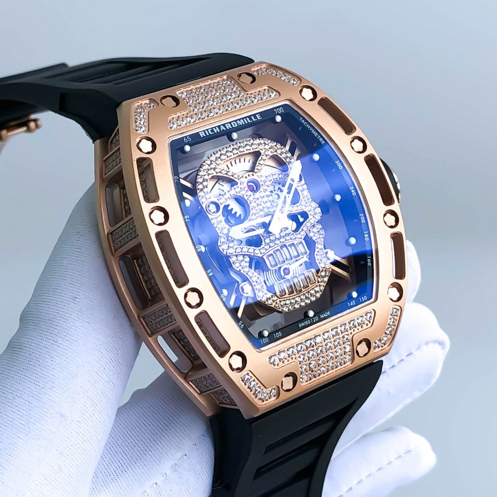 Đồng Hồ Nam RM SKULL Xuyên Thấu Size 42mm, Máy Cơ Automatic Nhật, Chống Nước [BẢO HÀNH 18 THÁNG - 1 ĐỔI 1 TRONG 15 NGÀY]