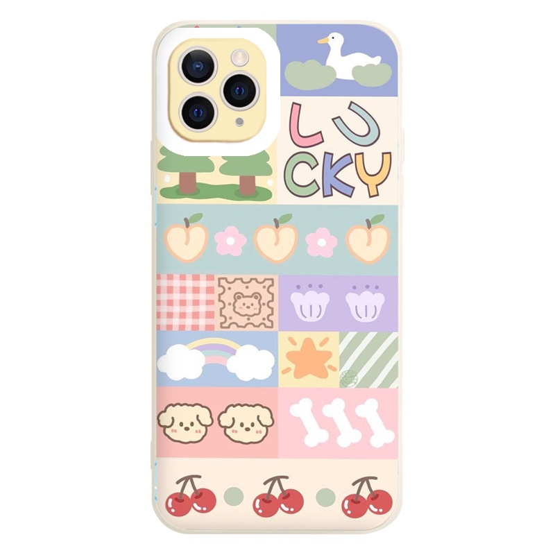 Ốp lưng bảo vệ camera nhiều màu sắc tươi tắn Lucky đẹp cho iPhone 13 12 11 Pro Max 7/7Plus/8/8Plus/X/Xs/Xs Max/11/11pro