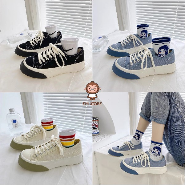 GIÀY BAMI MUI SNEAKER - CANVAS ĐẾ CAO DẸP 3CM HOTTREND ULLZANG DỄ PHỐI ĐỒ ÊM CHÂN