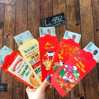 Combo 800c  cái bao lì xì  tặng kèm túi kiếnng