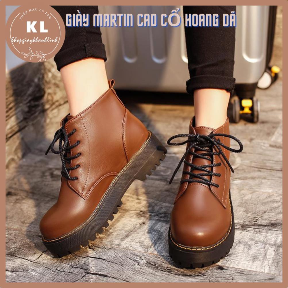 Giày/ bốt ulzzang vintage MARTIN cổ cao buộc dây tăng chiều cao mang phong cách hoang dã -h91 | BigBuy360 - bigbuy360.vn