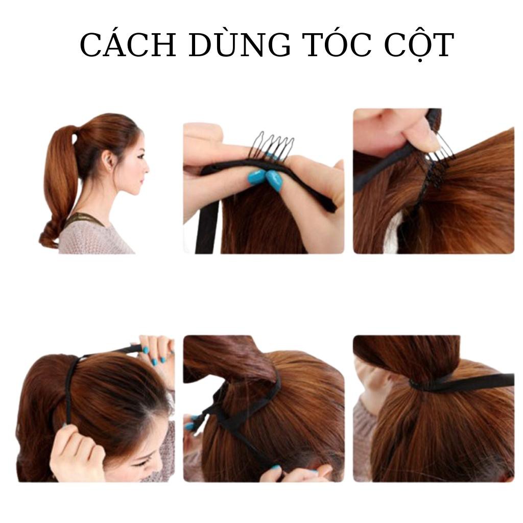 Tóc giả nữ ❤️FREESHIP❤️ Tóc cột xoăn ngắn bấm phồng - D16