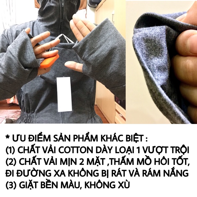 ÁO CHOÀNG COTTON DÀY 1 LỚP LOẠI 1 CHỐNG TIA UV CAO CẤP