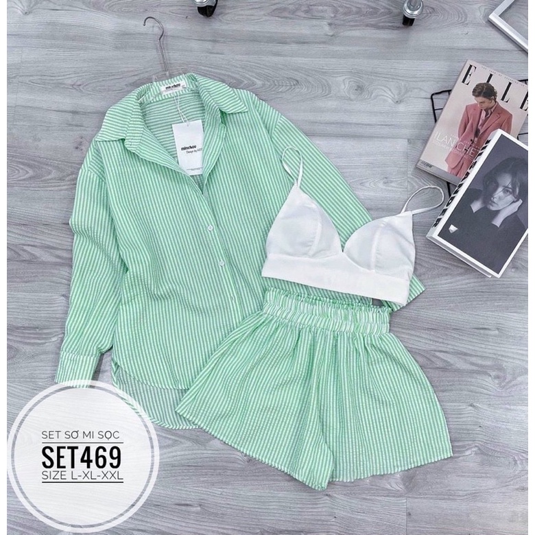 Set sơmi tặng kèm bra bigsize (55-90kg)