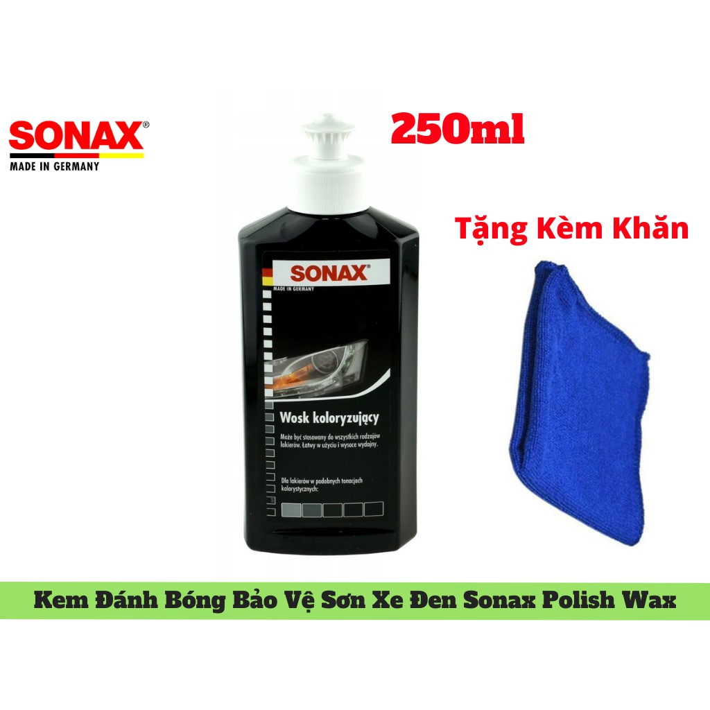 Kem Đánh Siêu Bóng Bảo Vệ Sơn Đen Xe Sonax polish Wax 296141 250ml