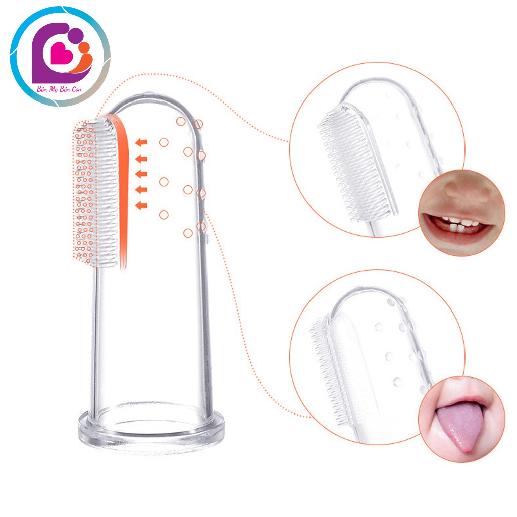 Rơ lưỡi silicon xỏ ngón vệ sinh răng miệng cho bé