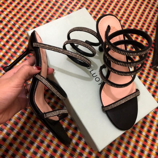 Dép cao đính đá xoắn