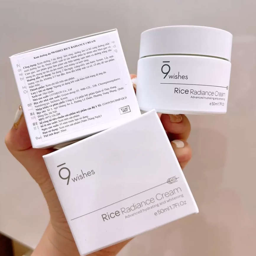 [Tem Chính Hãng] Kem dưỡng gạo sáng da 9 Wishes Rice Radiance Cream Hàn Quốc 50ml