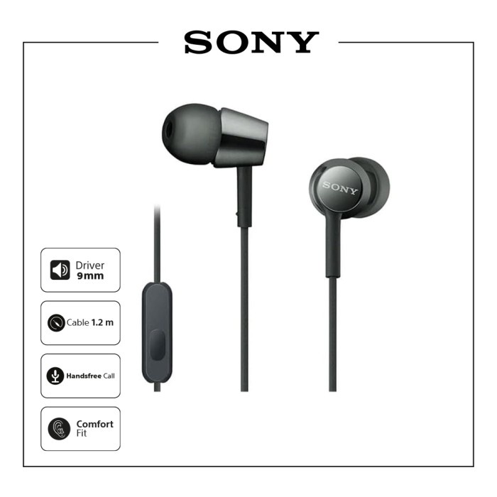 Tai Nghe Sony MDR-EX155AP Màu Đen Kèm Mic EX155AP / EX-155AP