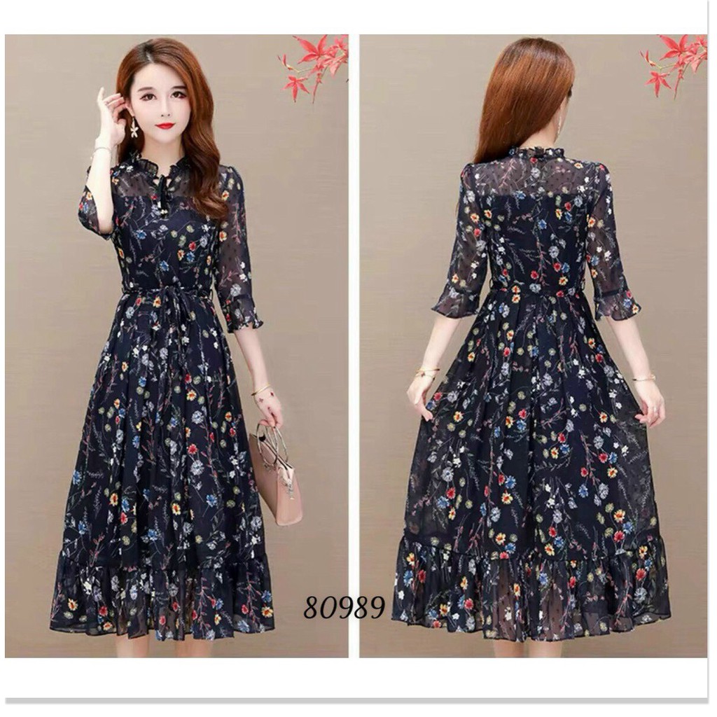 ĐẦM LỤA HOA NỮ CỰC HOT SANG TRỌNG CHO CÁC NÀNG LANA STORE 88