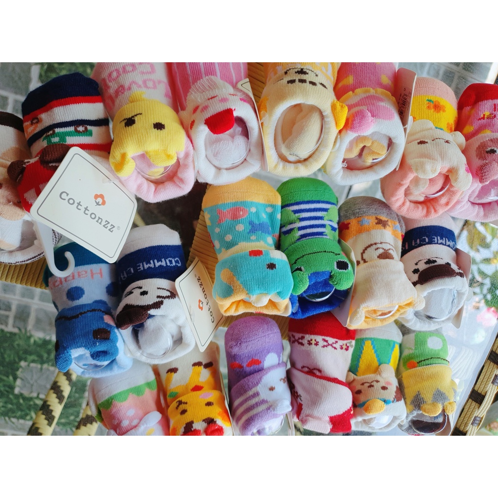 Set 2 Vớ Chân Sơ Sinh Ống Đứng Đáng Yêu Cho Bé (0-12 tháng)