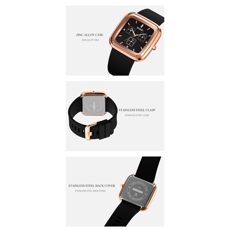 Đồng Hồ Quartz Nam Dây Silicone Chống Thấm Nước SKMEI