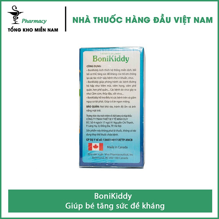 BoniKiddy - Giúp bé tăng sức đề kháng - Hộp 60 Viên