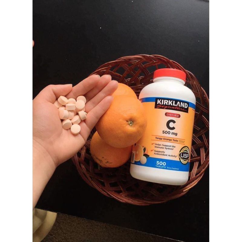 Viên nhai bổ sung vitamin C Kirkland 500mg