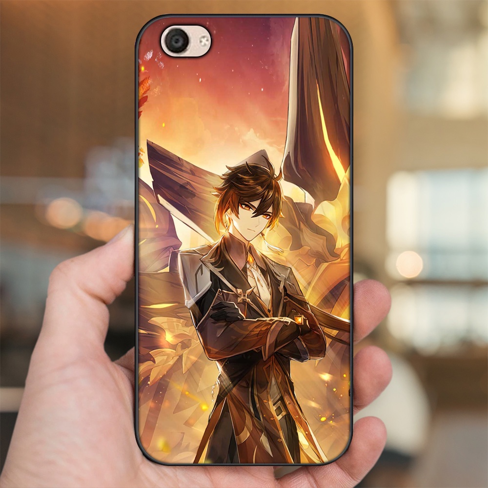 Ốp lưng Vivo V5, V5 Plus viền đen in hình Zhongli Genshin Impact