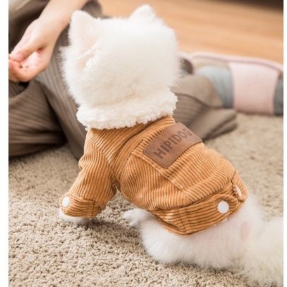 Áo cho thú cưng - áo khoác bông nâu tây siêu xinh siêu ấm cho chó mèo