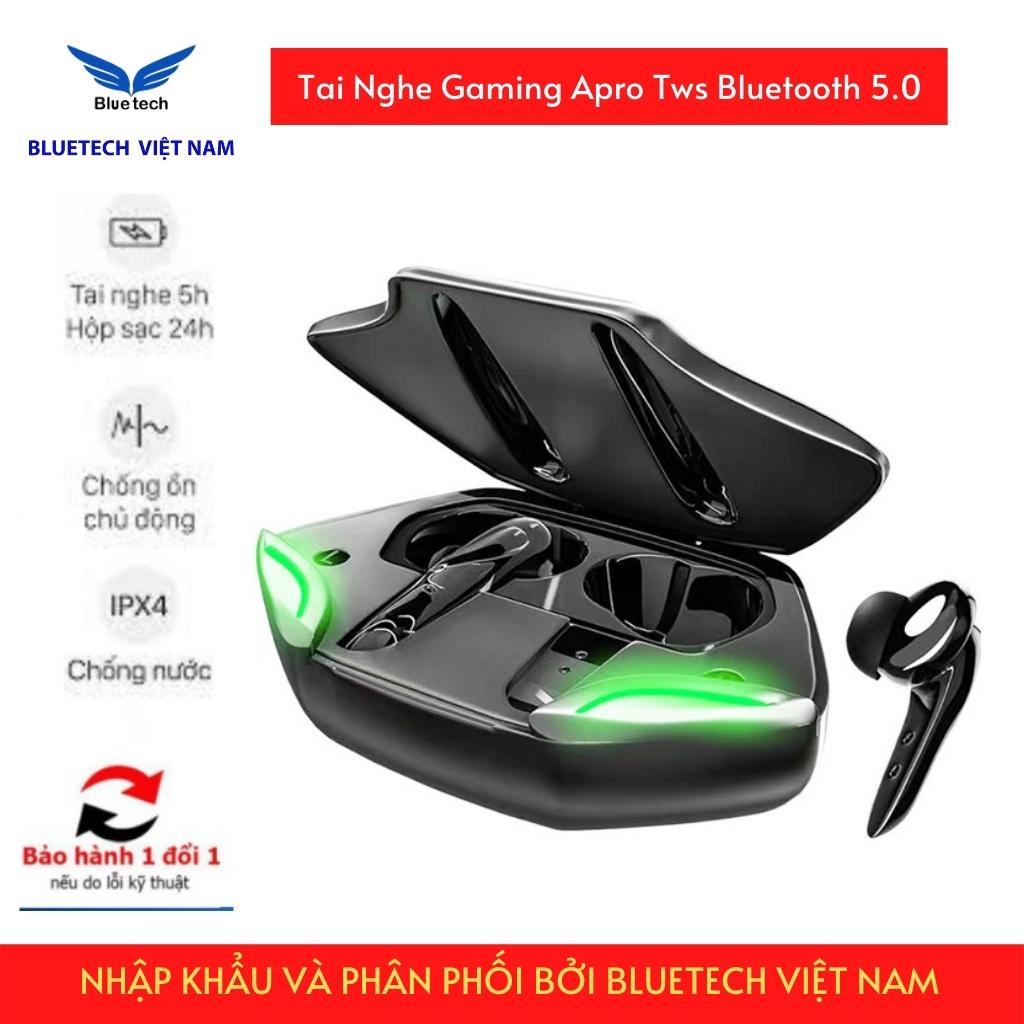 Tai Nghe Gaming AproTws Bluetooth 5.0, Không Dây Có Mic Với Độ Trễ Thấp - Chính Hãng Bluetech