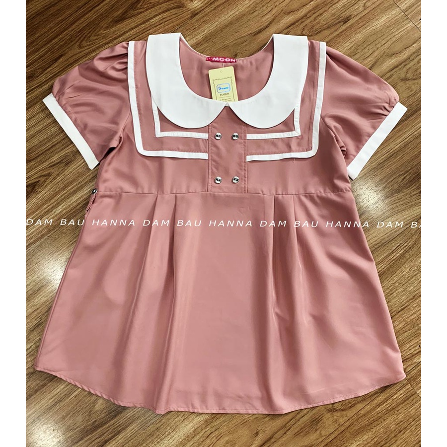 [HANNA] Áo bầu kiểu dễ thương cho mẹ trẻ vải lụa mango cao cấp thoáng mát không nhăn có size 70kg vải mềm mát mùa hè