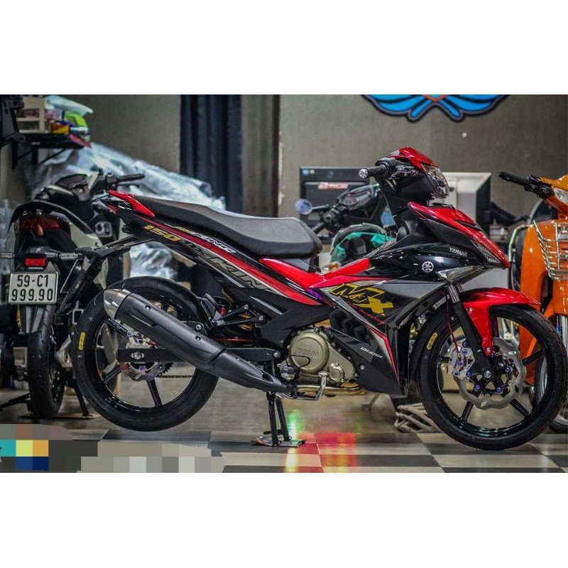 tem rời exciter 150 đen phối đỏ mxking - decal huyentran