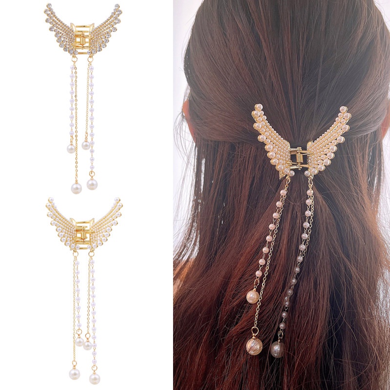 Kẹp Tóc Hình Bướm Đính Ngọc Trai Và Đá Lấp Lánh Thời Trang Cho Nữ