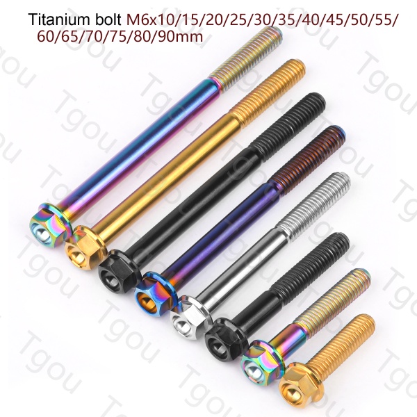 Vít Lục Giác Bằng Hợp Kim Titan M6X10 / 15 / 20 / 25 / 30 / 35 / 40 / 45 / 50 / 55Mm Sửa Chữa Xe Mô Tô