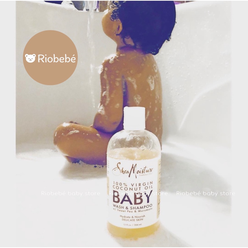 Sữa tắm gội hữu cơ cao cấp Shea Moiture Baby 384ml siêu thơm và dịu nhẹ cho làn da của bé