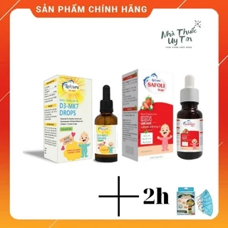 Combo Avisure D3 MK7 và Avisure Safoli Drop [ ĐẶC BIỆT TẶNG 2H KHẨU TRANG EM BÉ KHÁNH AN]