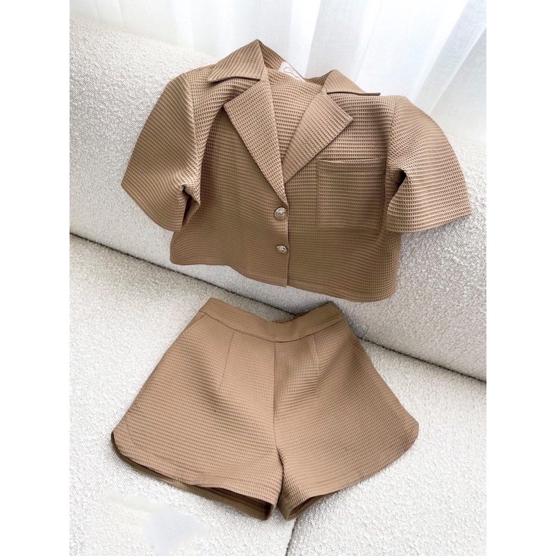 SET XỐP ÁO CROTOP QUẦN SHORT