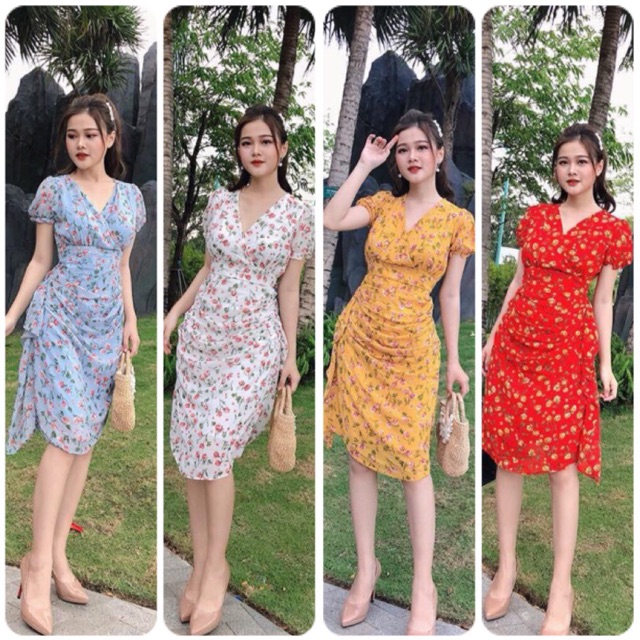ĐẦM ÔM BODY CỔ TIM LỆCH TÀ XINH XẮN