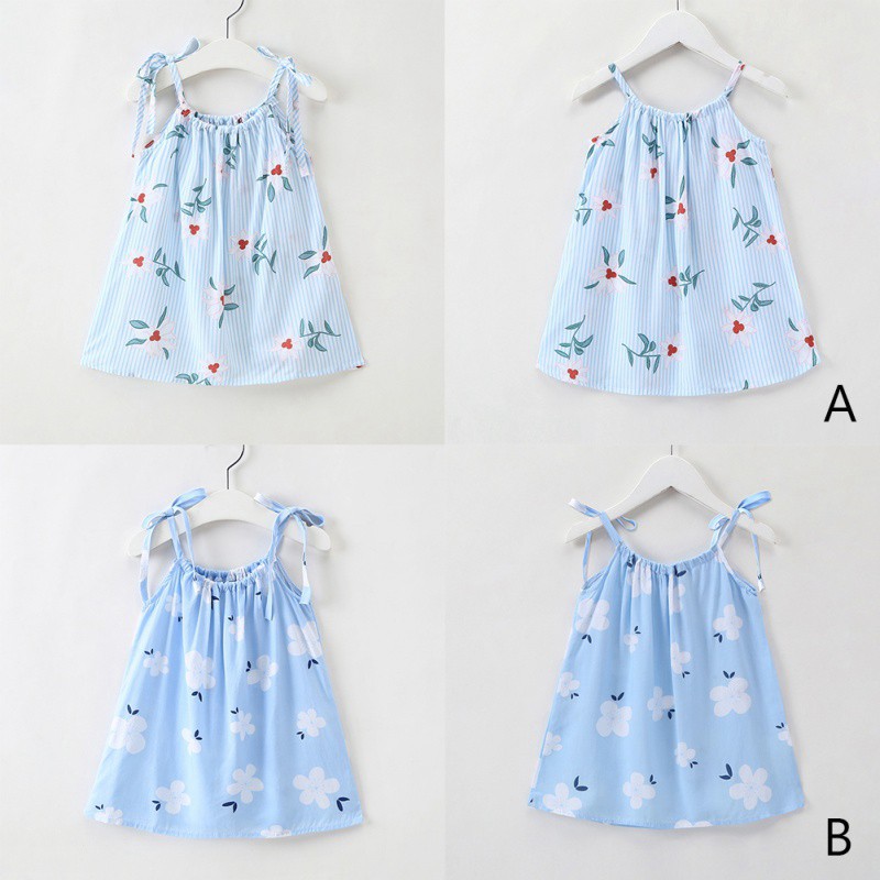 Đầm không tay in họa tiết đáng yêu thời trang dành cho bé gái từ 6 tháng- 4 tuổi