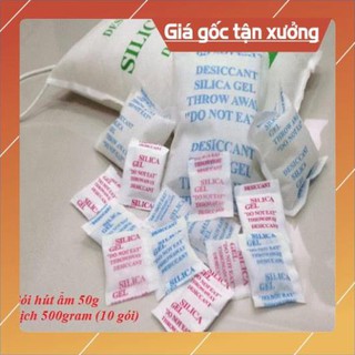 [NEW] Hạt Hút Ẩm Silicagel 50g Bịch 500gram (10 Gói)
