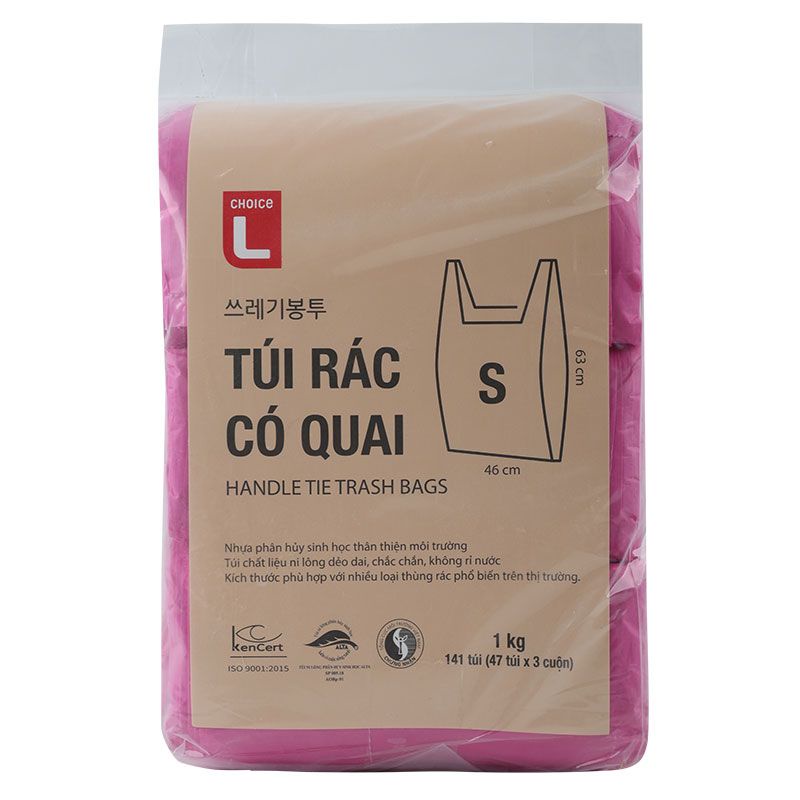 Túi Rác Có Quai Choice L 60 x 90cm 1KG (Giao màu ngẫu nhiên)