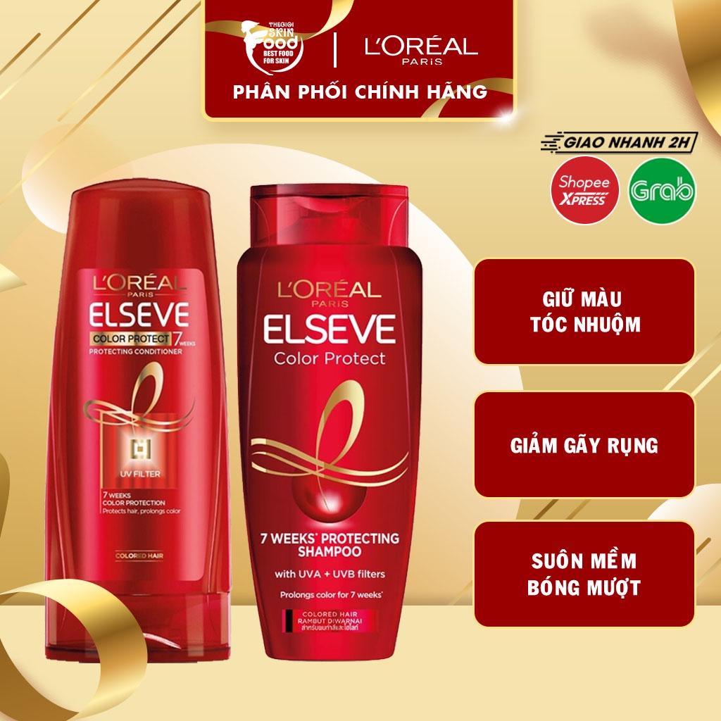 Dầu Gội Bảo Vệ Màu Tóc Nhuộm L'Oreal Elseve Color Protect 7 Weeks Shampoo