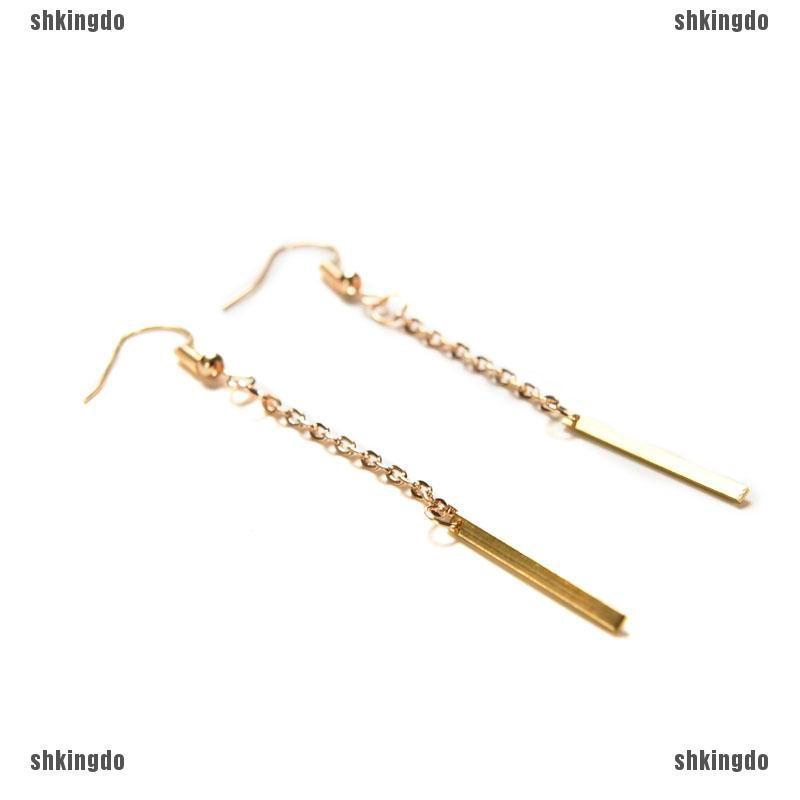 Hoa tai dáng treo mạ vàng thiết kế đơn giản thời trang