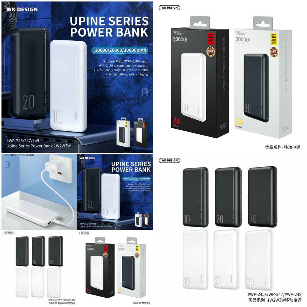Sạc dự phòng WK 245 10000MAH Chính hãng
