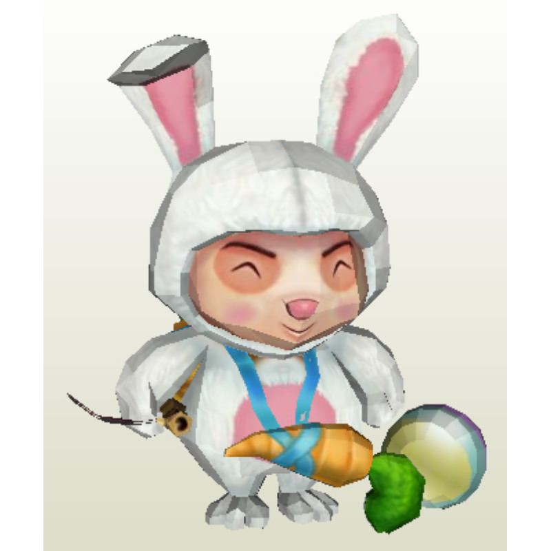 Mô hình giấy game  Teemo Easter Bunny