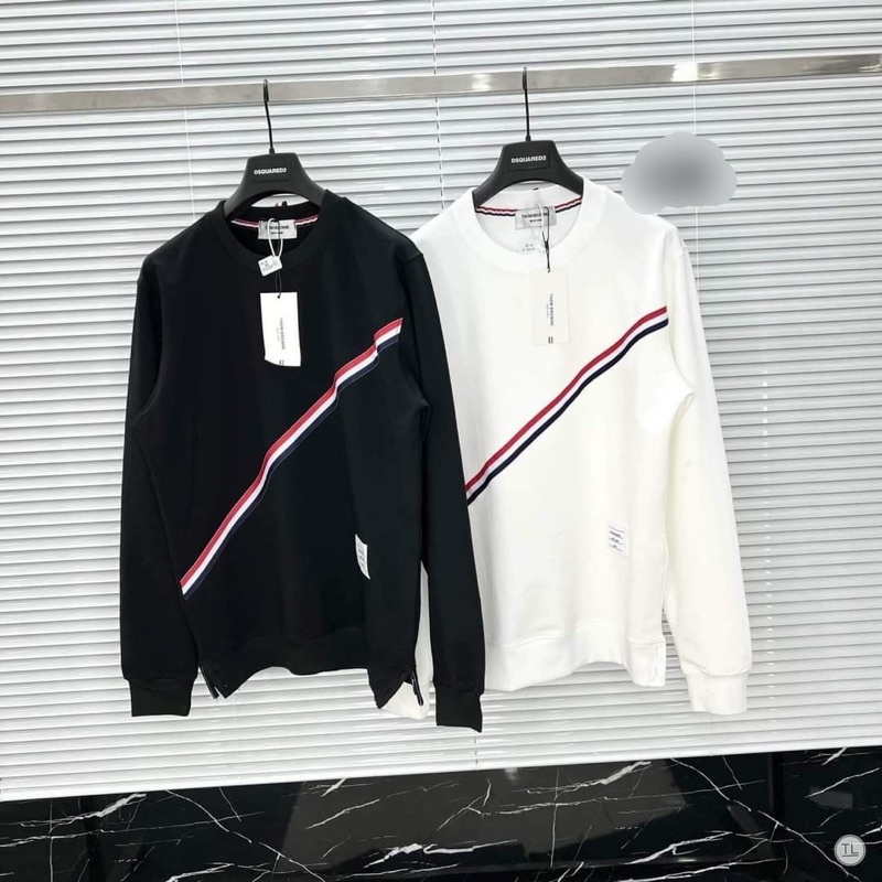 Áo Sweater Nam Nữ , Áo Sweater Cổ Tròn Vạch Chéo Cực Ngầu