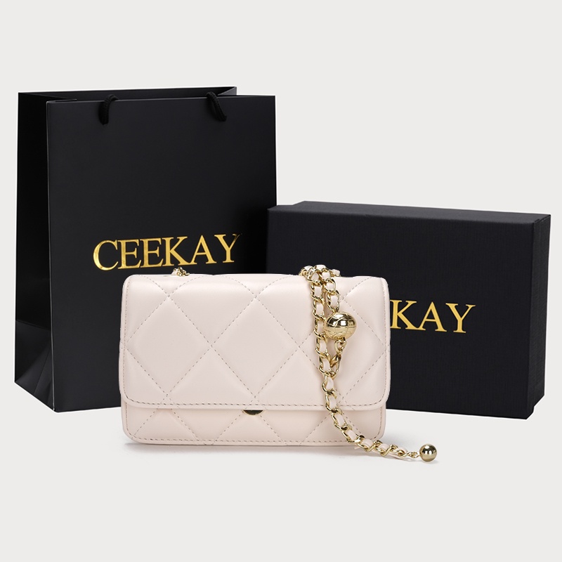 🌸Hàng Order🌸 Túi Xách Nữ CEEKAY Họa Tiết Da Trần Quai Da Phối Xích Đính Quả Lắc Sang Chảnh Nữ Tính 🌸Hàng Quảng Châu