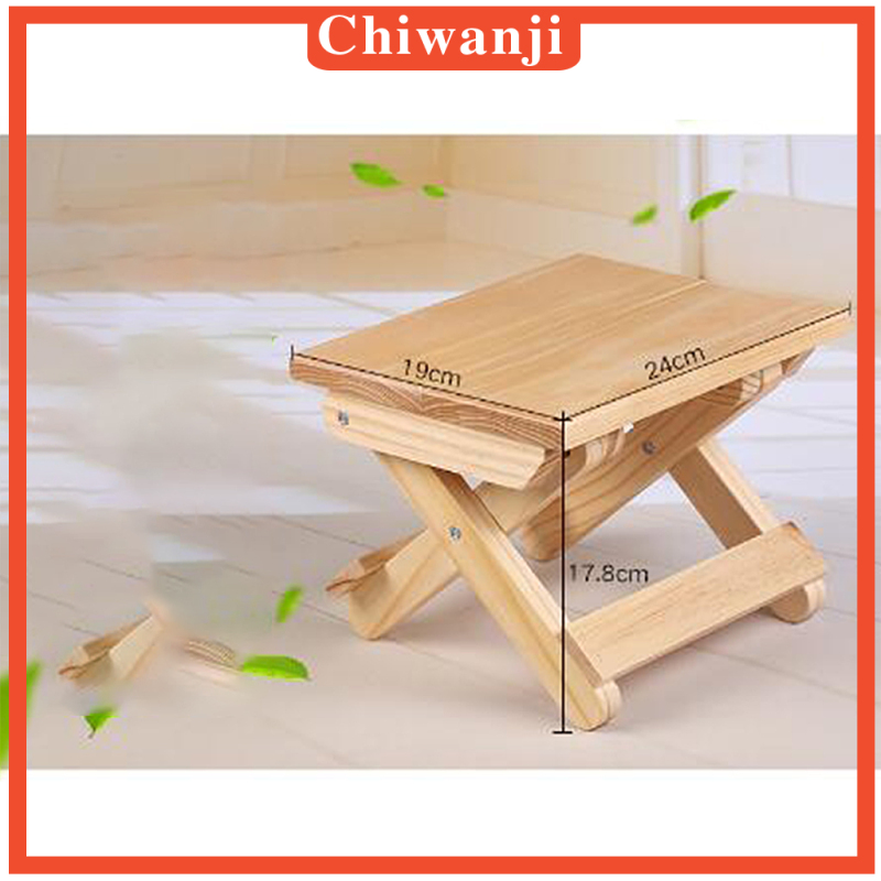 [CHIWANJI]Foldable Small Wood Stool Heavy Duty Fishing Chair Seat for Kids Adults