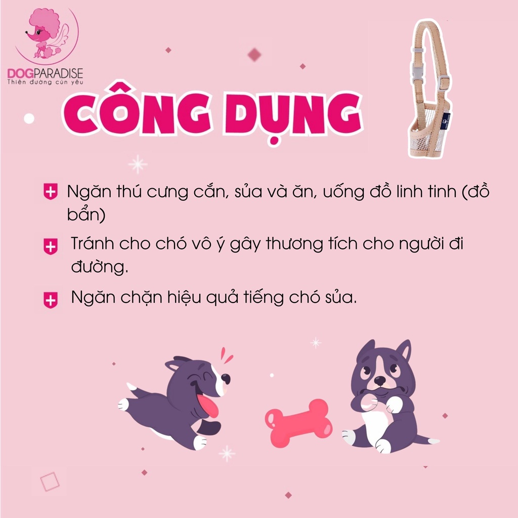 Rọ mõm cho chó mèo Hand in Hand nhiều kích cỡ chất liệu giả da mềm mại an toàn - Dog Paradise