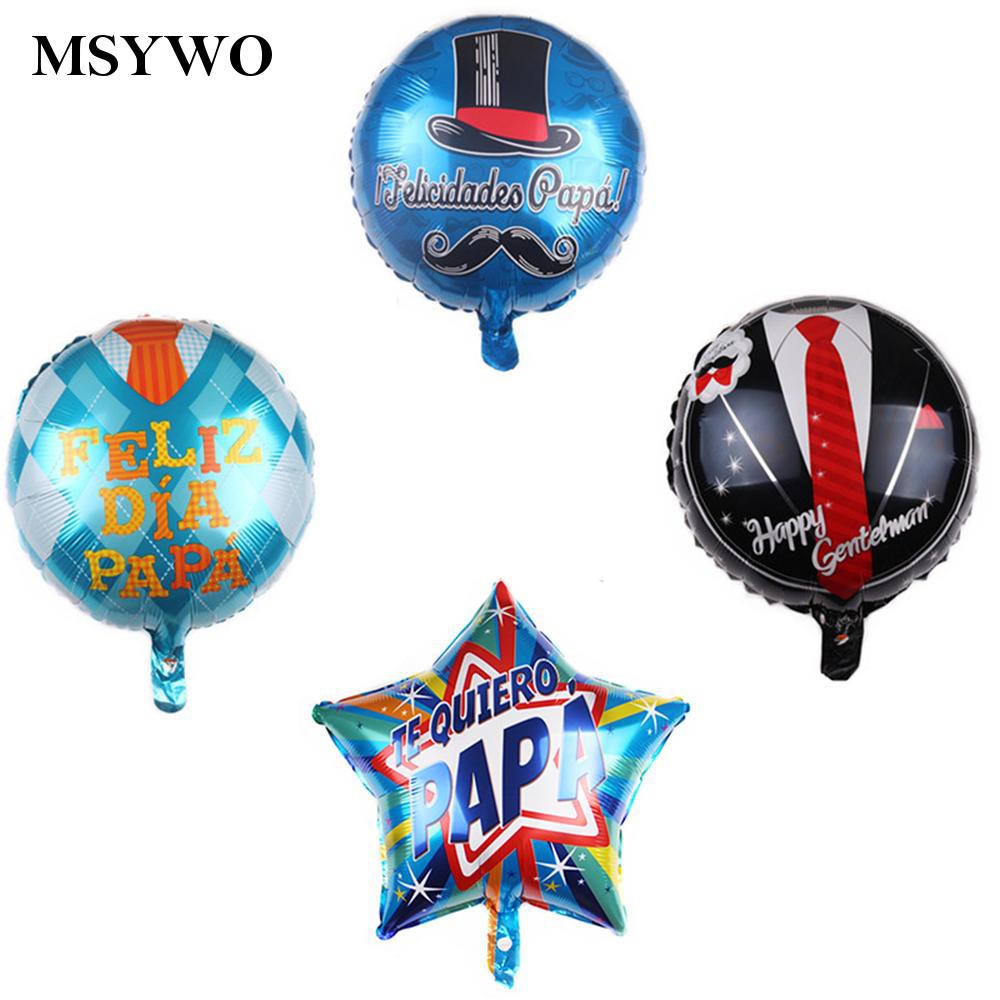 msywo07 Father's Day Foil Balloons Party Decorations Supplies Celebration Birthday 18 Inches Dad Balloon Decor Chic