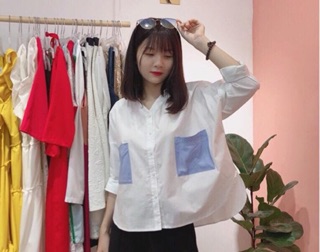 Áo sơ mi Oversize phối 2 túi