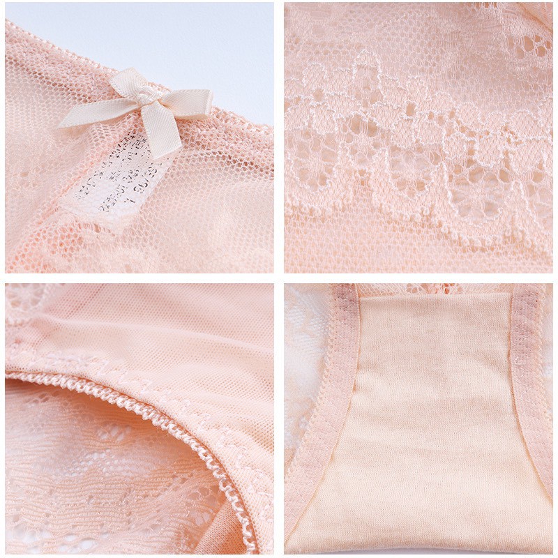 Quần Lót Nữ Ren Sexy Xuyên Thấu Thêu Hoạ Tiết Lá Quyến Rũ mã 8003