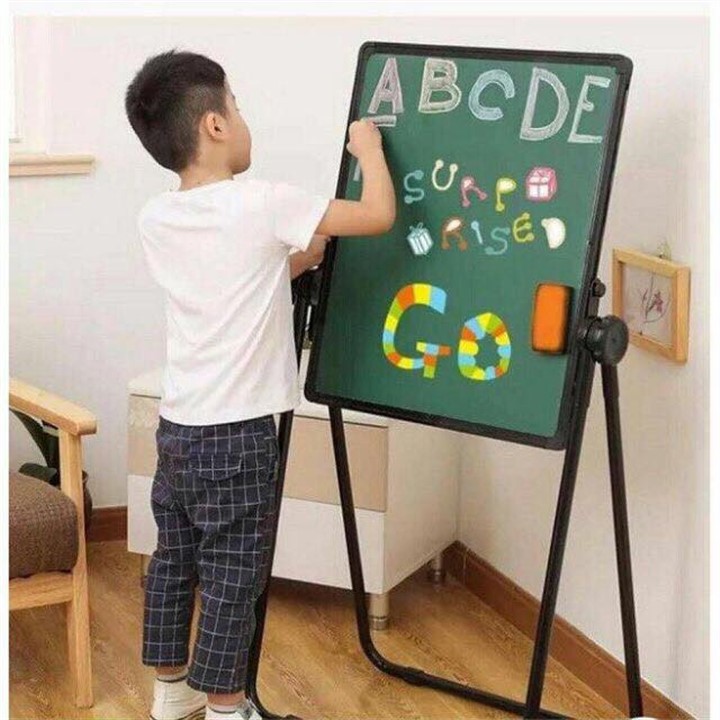 Bảng 2 Mặt Xoay Lật 360 Độ Cho Bé Tập Vẽ - Giá Vẽ Flipchart cho bé