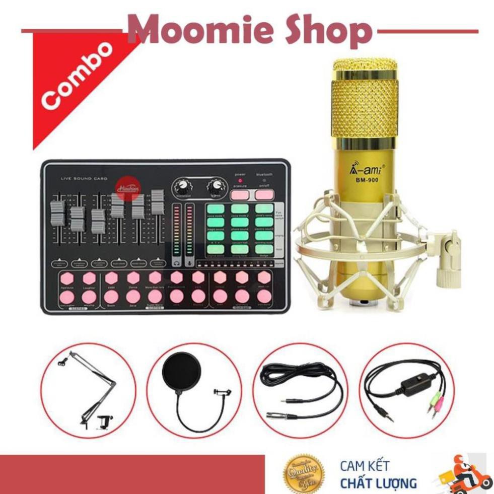 🔥Hàng xịn🔥 Combo micro thu âm bm900 woaichang chân màng ma2- Mic thu âm sound card K9 - Chính hãng - Bh 6 tháng