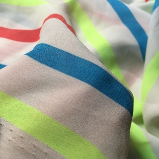 Vải voan chiffon kẻ