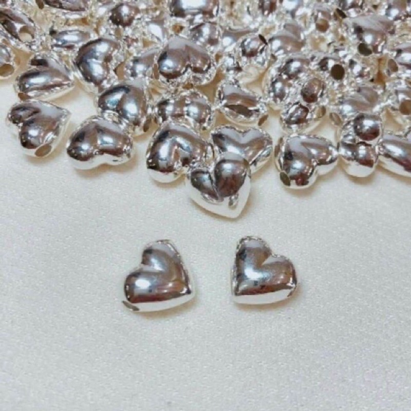 Mặt dây chuyền bạc tim phồng