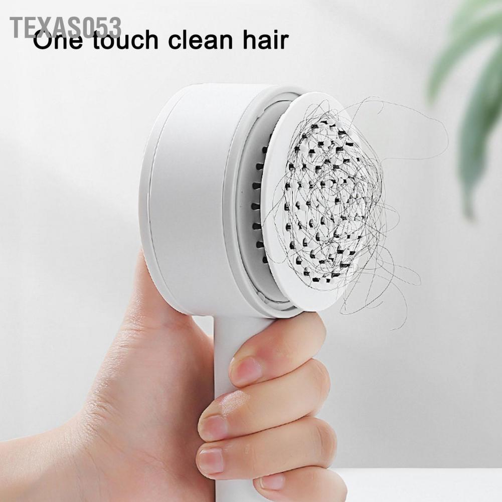 Texas053 Bàn chải xoa bóp đệm khí cho phụ nữ tóc gỡ rối Công cụ tạo kiểu thẳng xoăn Màu trắng