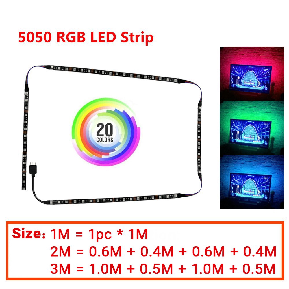 Dải đèn led 5050 Rgb Dc5v cổng USB trang trí TV chất lượng