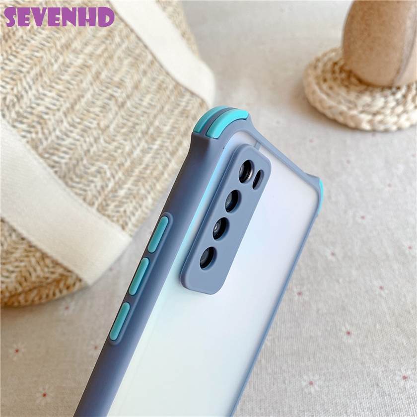 👏Ready Stock🎀 Ốp điện thoại trong mờ viền màu kẹo 4 góc chống rơi cho Redmi 9C 9A 9 8A 8